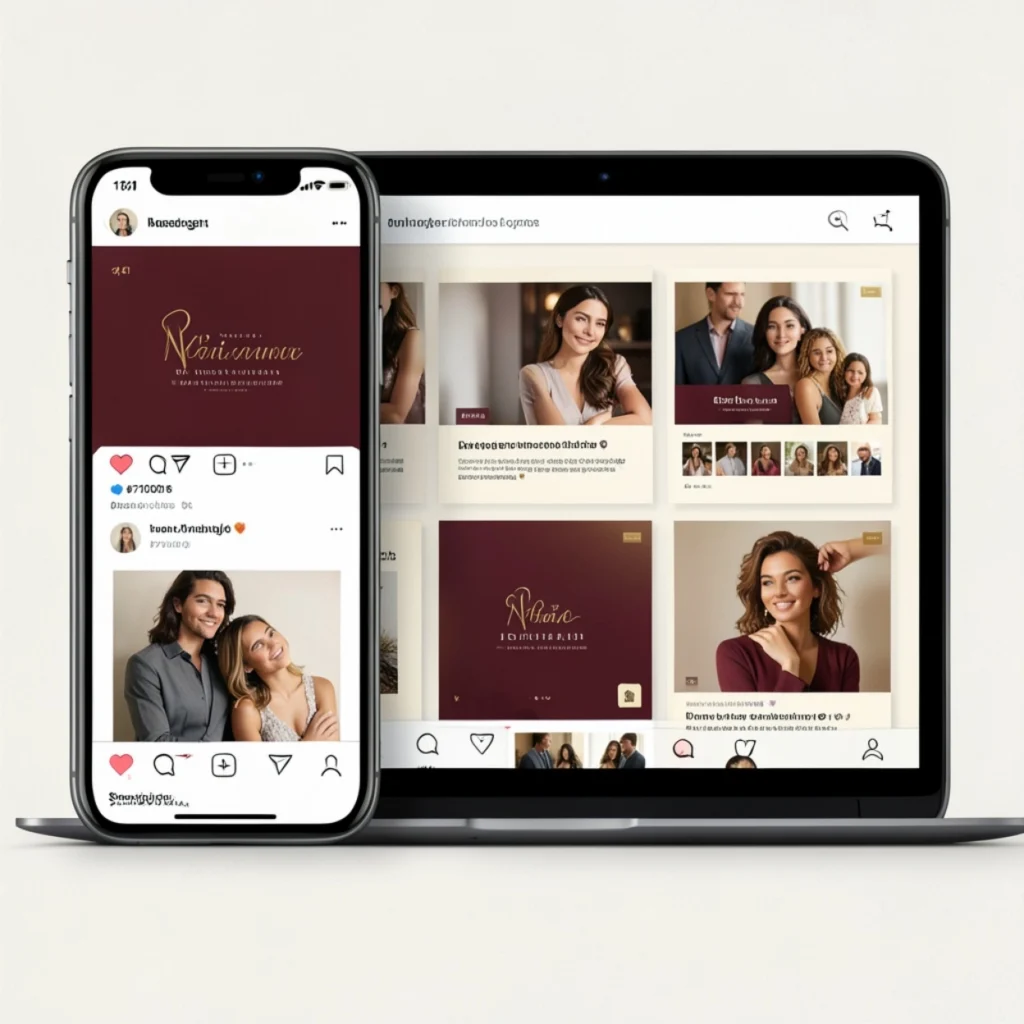 Social media feed mockup for a marketing campaign